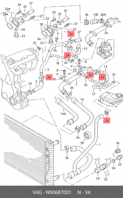 Хомут VW AUDI SEAT SKODA патрубка системы охлаждения OE N 906 870 01 VAG