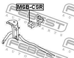 Втулка стабилизатора задняя MITSUBISHI LANCER CS 2000-2009 (12мм) MSB-CSR MSB-CSR FEBEST