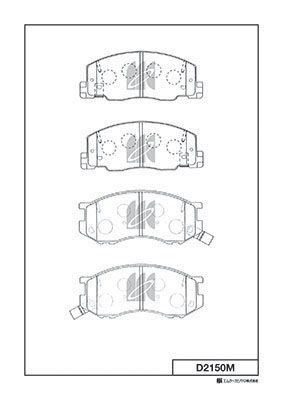 D2150M-01 636 04=Y02-2150M !колодки дисковые п.\ Toyota Previa 2.4i & 4WD 97-00 D2150MH MK KASHIYAMA