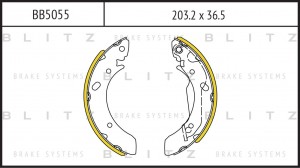 колодки барабанные! (203X39)\ Hyundai Accent 00-05/Elantra 00>/Lantra <00/Matrix BB5055 BLITZ