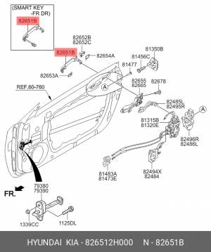 Ручка двери передней наружная 826512H000 HYUNDAI KIA