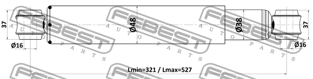 Амортизатор задний GAS.TWIN TUBE 04110-010R 04110-010R FEBEST