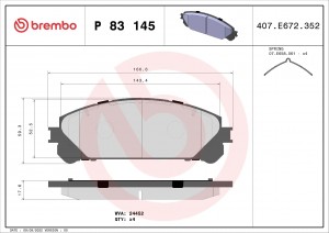 Колодки тормозные P83145 P83145 BREMBO