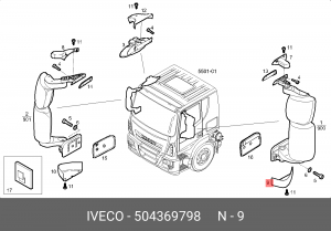 крышка нижнего кронштейна зеркала!левого\Iveco 504369798 IVECO