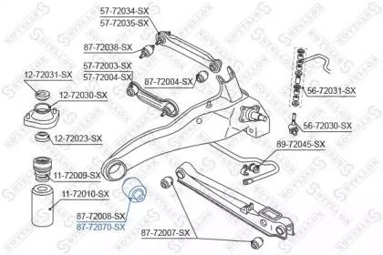 сайлентблок зад. продол. рычага!\ Mitsubishi Carisma 02> 87-72070-SX STELLOX