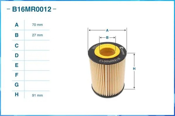 Фильтр масляный элемент B16MR0012 B16MR0012 CWORKS