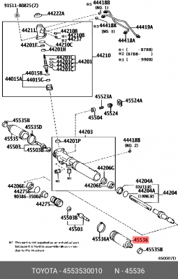 пыльник рейки рулевой!\ Toyota Altezza/Lexus IS200/300 GXE10/JCE10 45535-30010 TOYOTA