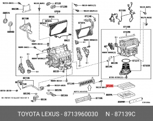 ФИЛЬТР САЛОНА TOYOTA 8713960030 87139-60030 TOYOTA