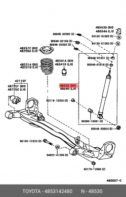 Амортизатор задней подвески 48531-42480 48531-42480 TOYOTA