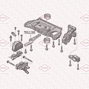опора двигателя задняя!\ AUDI A3/Q3/TT 03>, SKODA Octavia/Superb 04> TEG1280 TATSUMI