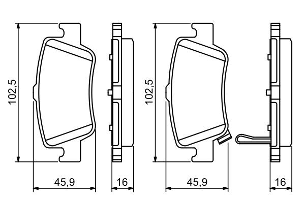 Колодки тормозные TOYOTA Auris (07-) задние (4шт.) BOSCH 0 986 494 182 BOSCH