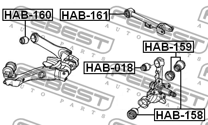 Сайлентблок задн цапфы HONDA FR-V, ODYSSEY 04-13 HAB-159 HAB-159 FEBEST