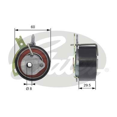 Натяжной ролик ГРМ T43186 (7784-21153) T43186 GATES