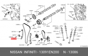 башмак натяжителя цепи ГРМ!\ Nissan Qashqai/X-Trail 2.0i 07> 13091-EN200 NISSAN