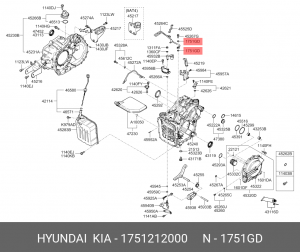 кольцо уплотнительное!\ Hyundai 1751212000 HYUNDAI
