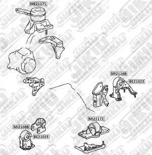 Катридж передн опоры двигателя TOYOTA CAMRY 90-98, CARINA E 92-97 AT BE21025 BE21025 JIKIU