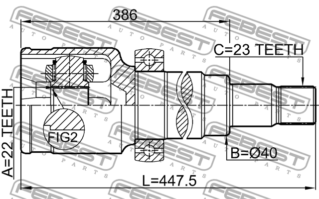 ШРУС внутр правый FORD FOCUS III CB8 2011-2014 2111-CB8 2111-CB8 FEBEST