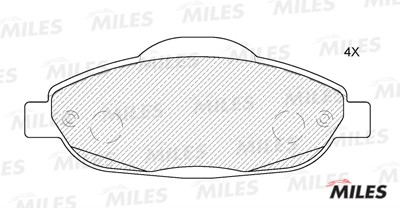 Колодки тормозные передние (без датчика + болты) (Смесь Semi-Metallic) (PEUGEOT  E100145 MILES