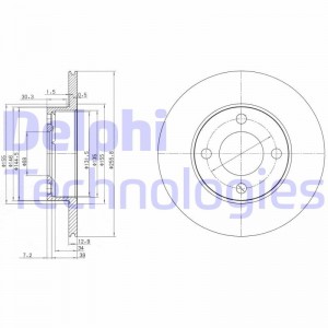 BG2215 диск тормозной передний!\ Audi 80/90/100 1.6-2.0D 86-91 BG2215 DELPHI