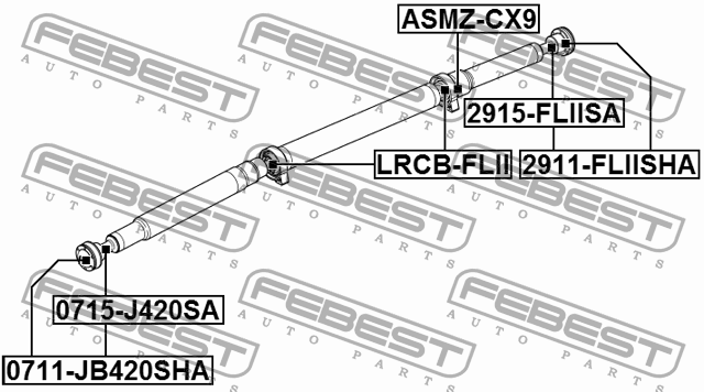 Подшипник подвесной карданного вала LRCB-FLII FEBEST