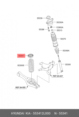 Прокладка KIA Ceed (12-) пружины задней OE 553412L000 HYUNDAI KIA