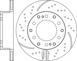 Диск тормозной TOYOTA Land Cruiser (J120) задний (1шт.) NIBK RN1216DSET NIBK
