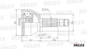 ШРУС наружный FORD FOCUS 1.4-1.8 98-04 (SKF VKJA5407) GA20106 GA20106 MILES