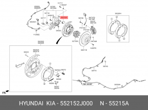 Сайлентблок KIA Mohave (07-) рычага заднего поперечного нижнего OE 552152J000 HYUNDAI KIA