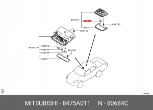Лампочка подсветки салона 2х цокольная 8475A011 Mitsubishi 8475A011 MITSUBISHI