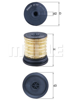 Фильтр топливный KX 397 MAHLE KNECHT
