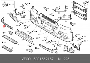 спойлер бампера !правая часть \IVECO 5801562167 IVECO