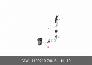 Хомут FAW J6 патрубка корпуса фильтра воздушного OE 1109210-74U-B FAW