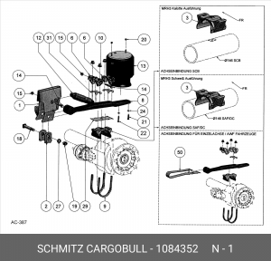 Кронштейн рессоры и литая распорка, слева 1084352 SCHMITZ CARGOBULL