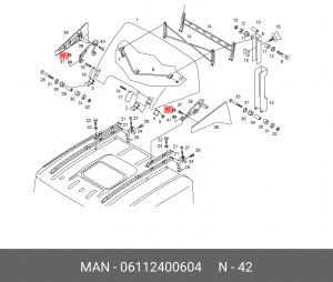 6-гранная стопорная гайка BM8-8-MAN183-B 06112400604 MAN
