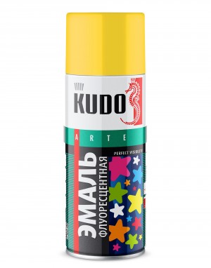 Краска флуоресцентная желтая лимонная аэрозоль 520мл KUDO KU-1204 KUDO