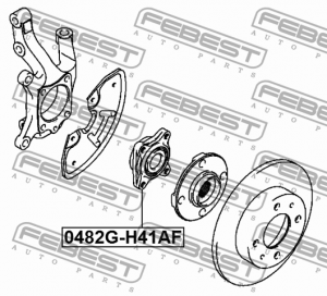 Подшипник передний MITSUBISHI EK-SERIES H81W 2001.09-2006.08 0482G-H41AF 0482G-H41AF FEBEST