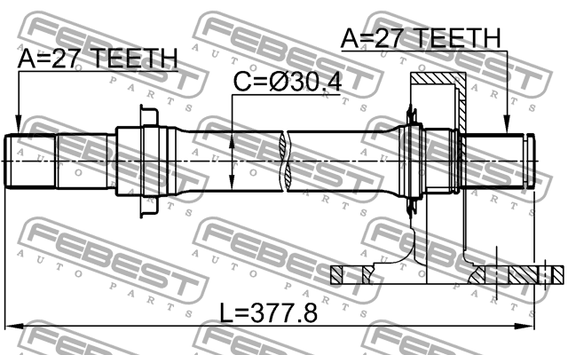 Полуось правая HONDA CR-V 02-06 0312-CRVATRH 0312-CRVATRH FEBEST