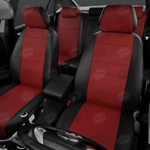 Авточехлы универсальные экокожа черно-красные комплект AVTOLIDER UEK31-0104 AVTO LIDER 1