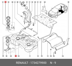 кольцо уплотнительное насоса топливного!\ Nissan Qashqai/X-Trail 01> 1734279900 RENAULT