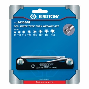 набор Г-образных ключей Torx! T9-T40, складные, 8 предметов\ 20308PR KING TONY
