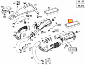 Фильтр воздушный MB W222 MERCEDES-BENZ A278 094 00 04 A2780940004 MERCEDES BENZ