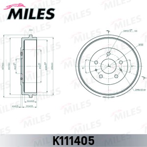 Барабан тормозной FORD FOCUS II/C-MAX (TRW DB4392) K111405 K111405 MILES