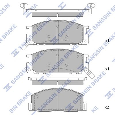 Колодки тормозные дисковые Toyota Liteace 1.5/1.8D/2.0D 85-92 SP1464 SP1464 SANGSIN