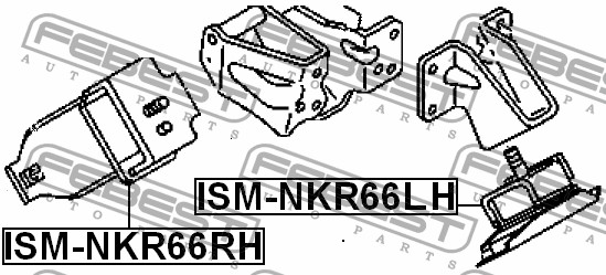подушка двигателя левая!\ Isuzu Elf 81> ISM-NKR66LH FEBEST