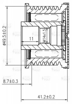 Шкив с обгонной муфтой генер. для а/м BMW 5 F10 (09-) 2.5i/3.0i/X3 F25 (10-) 3.0 SGP2605 START VOLT