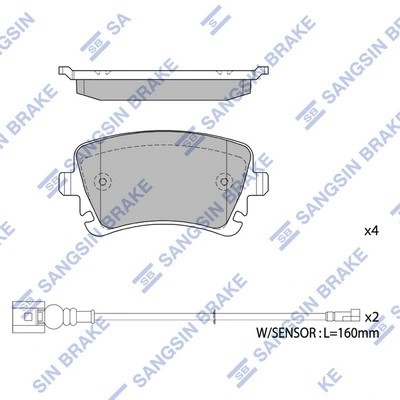 Колодки тормозные передние Audi A4/A6/A8 2.8-4.2/3.0TDi 02 SP1818 SP1818 SANGSIN