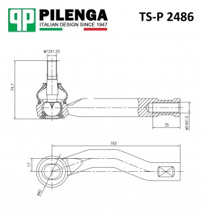 Наконечник тяги рулевой, левый TOYOTA COROLLA 120 TS-P2486 TSP2486 PILENGA