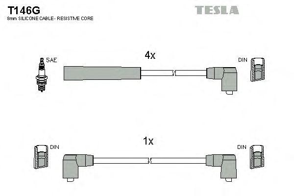 к-кт проводов!\ Ford Sierra/Scorpio 1.6/2.0i 85-94 T146G TESLA