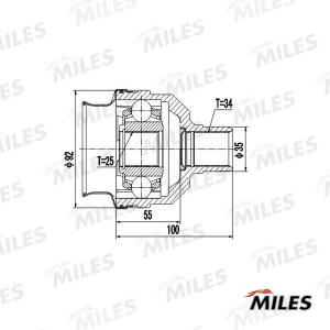 ШРУС внутренний OPEL VECTRA/SAAB 900 2.0/2.3 89-98 (GKN 302254) GA10024 GA10024 MILES