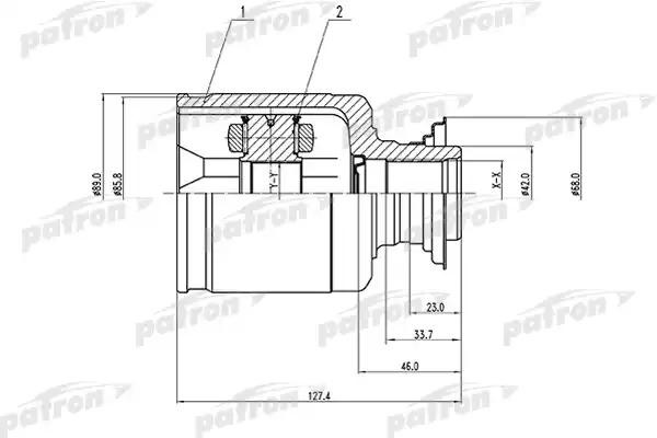 ШРУС внутренний правый 29x42x35 HONDA PILOT YF4 09-  PCV1512 PCV1512 PATRON